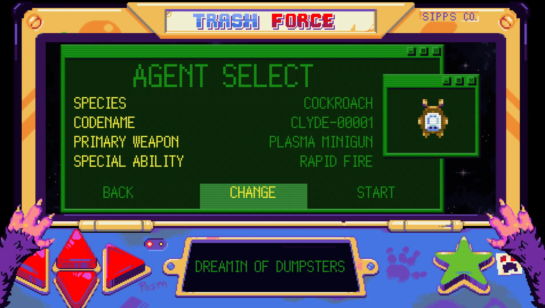 Clyde the Cockroach from Trash Force